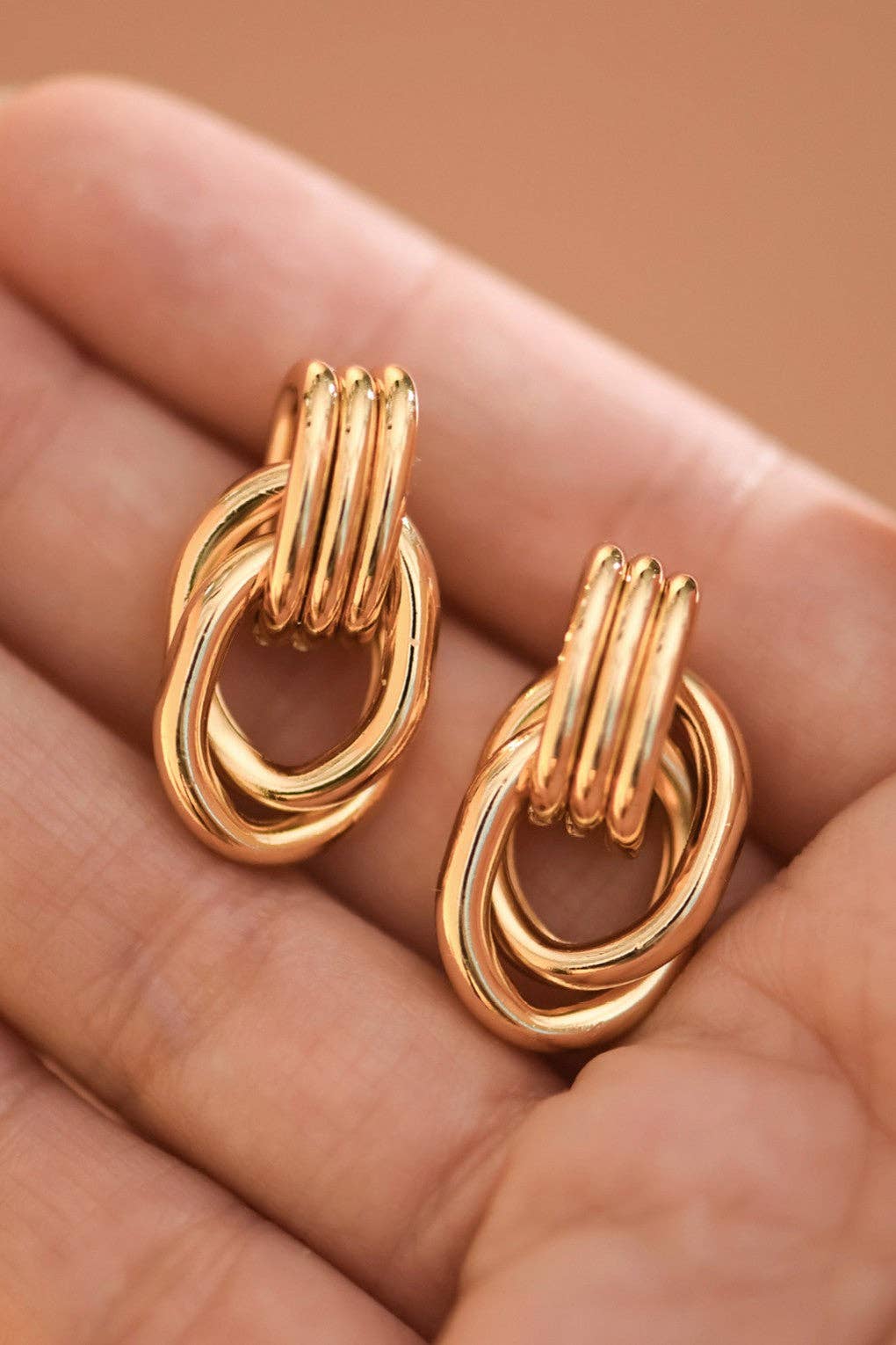 18K Gold Plated Waterproof Stainless Steel Stud Earrings