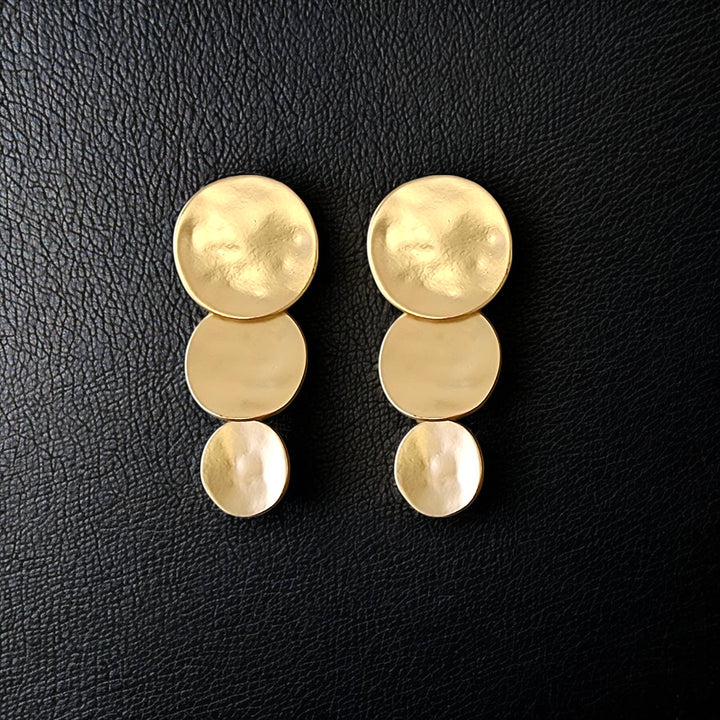Gold 3 Disc Earring