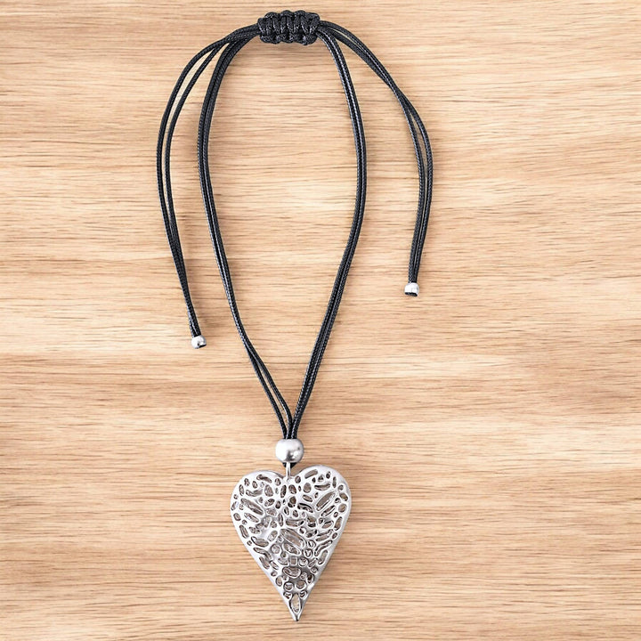 Gold Puffy Heart Pendant Necklace