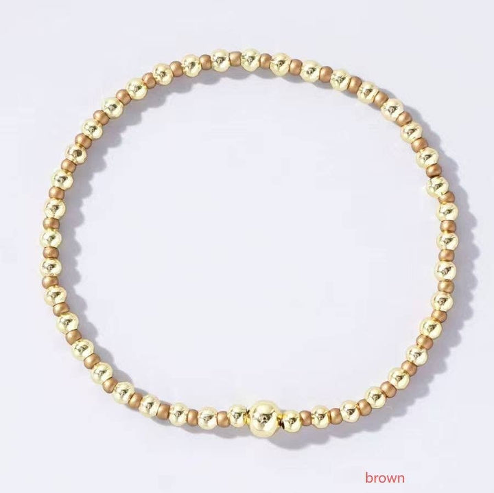 Boho Colored Bracelet with beads/gold ball