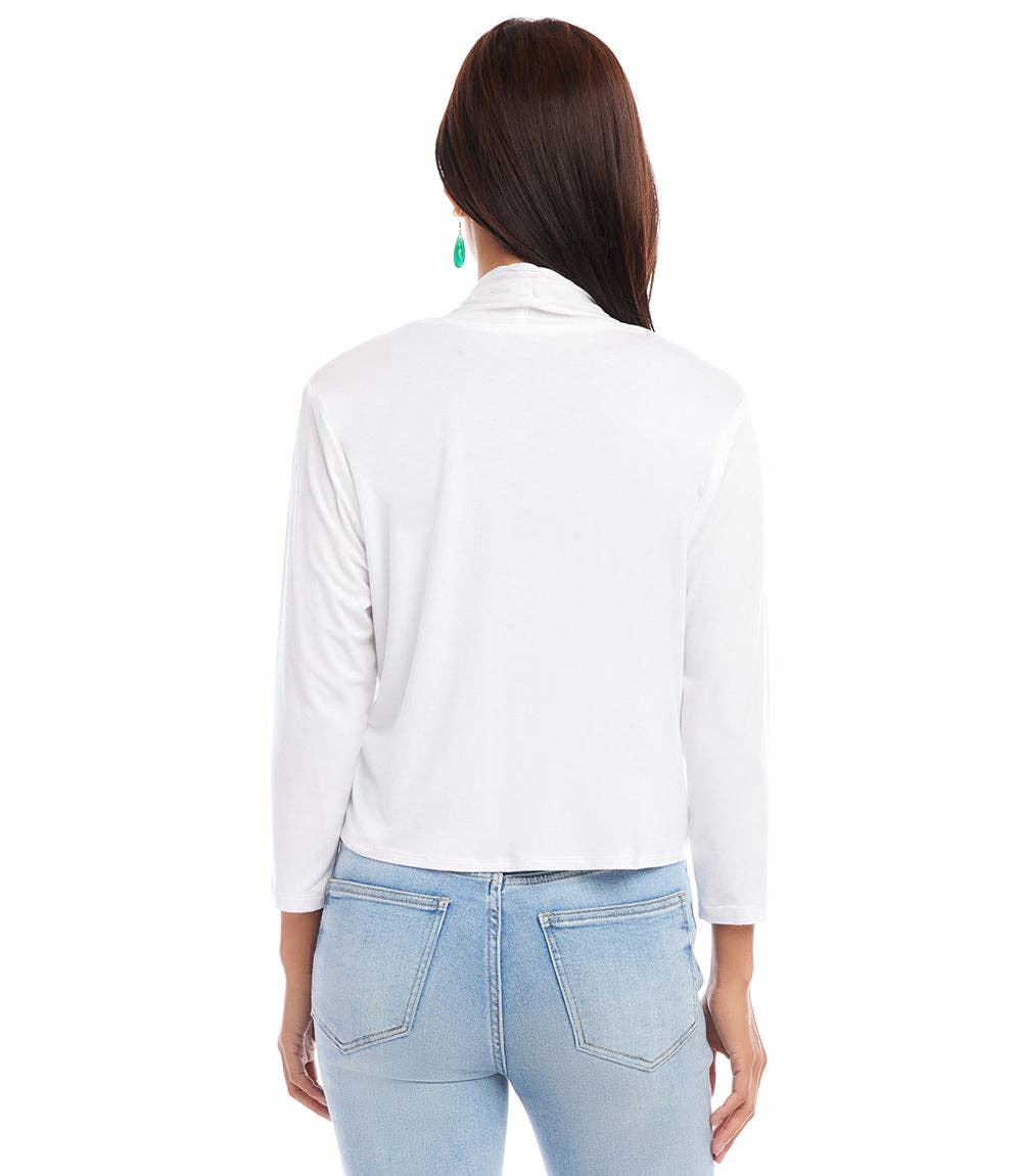 White Open Front  Cardigan