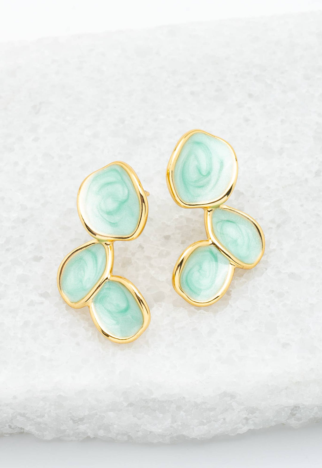 Mint and Gold Earrings
