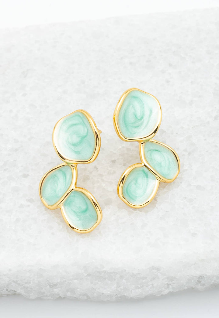 Mint and Gold Earrings