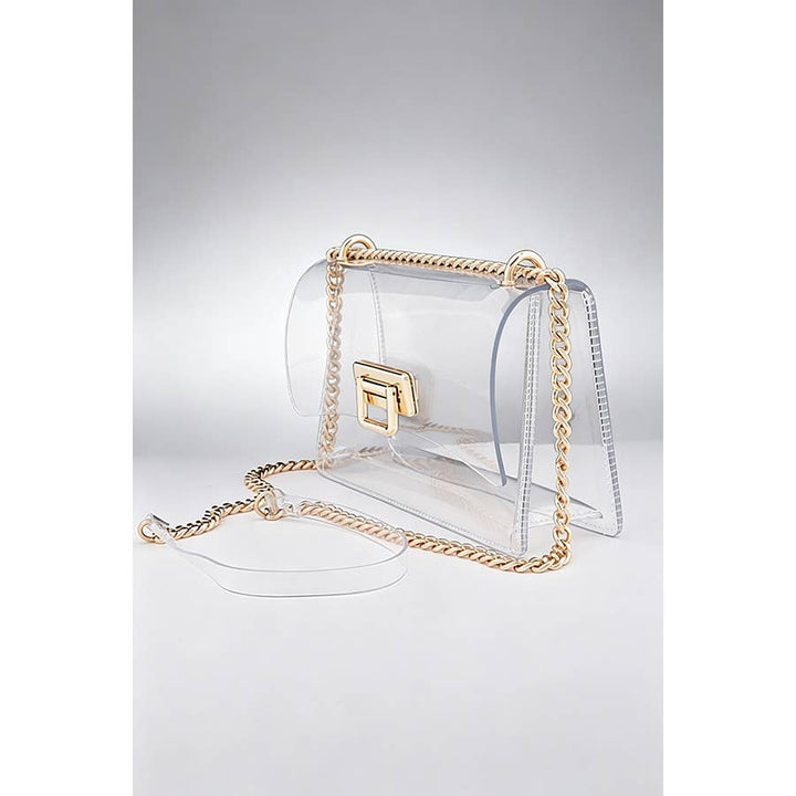 Clear Stadium Bag with Gold Accents