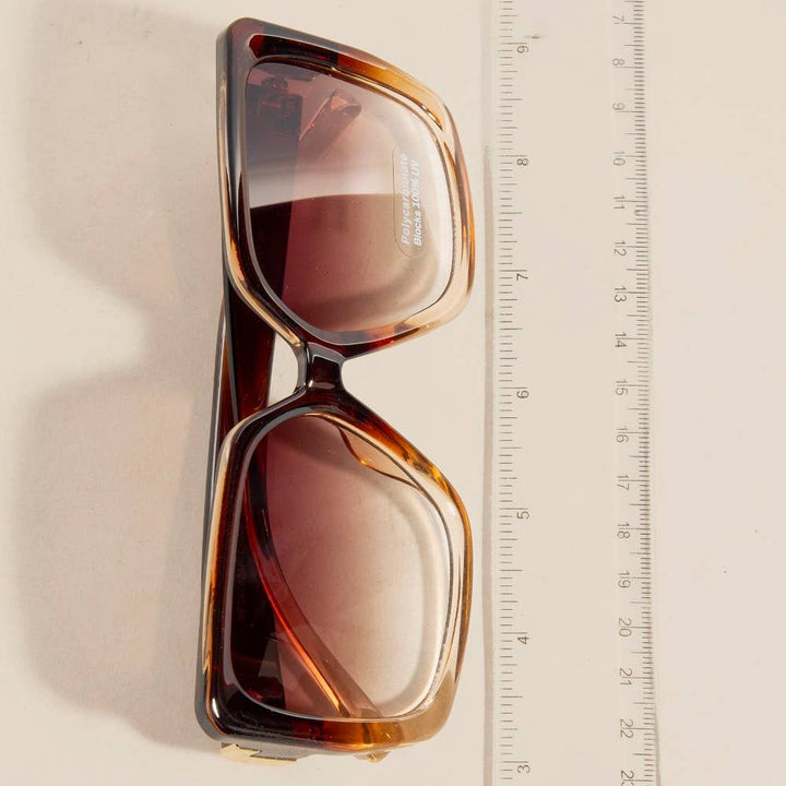 Large Acetate Frame Square Sunglasses