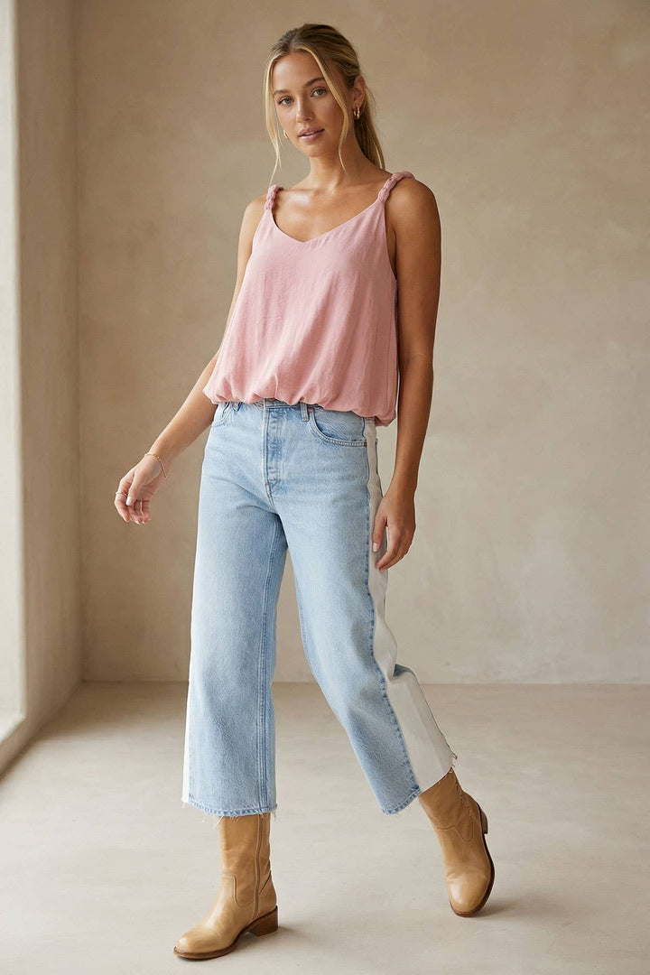 Billowy Strap Accent Tank Top