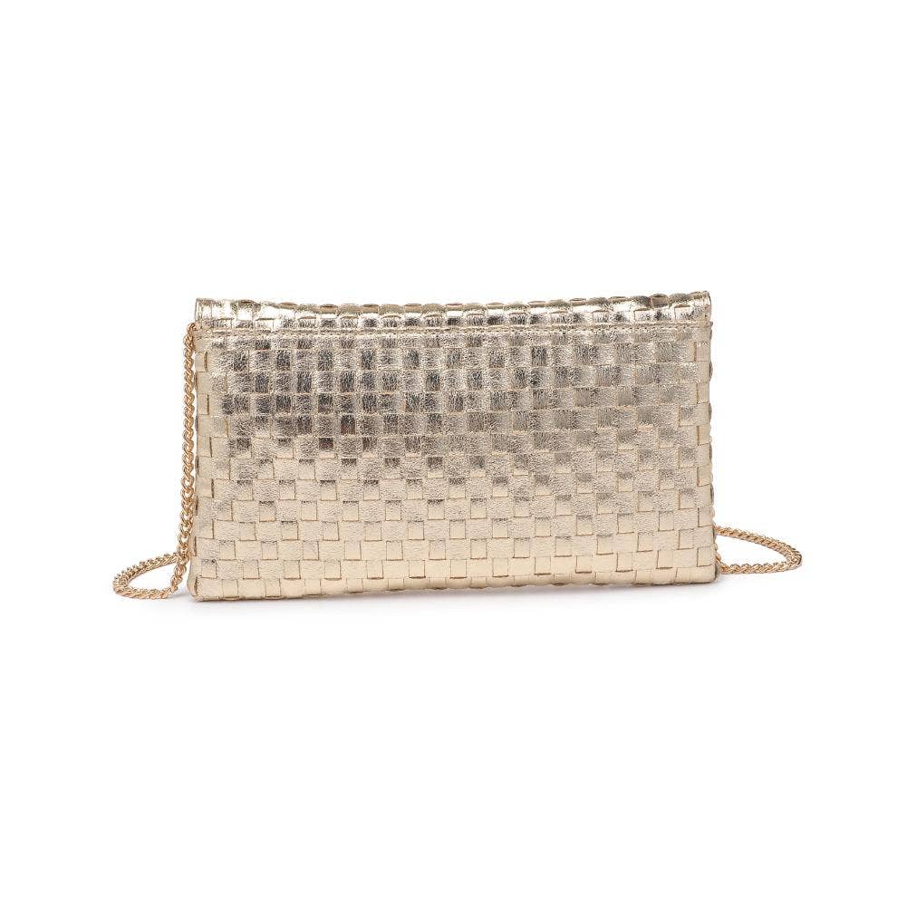 Wine Woven Clutch Crossbody Bag