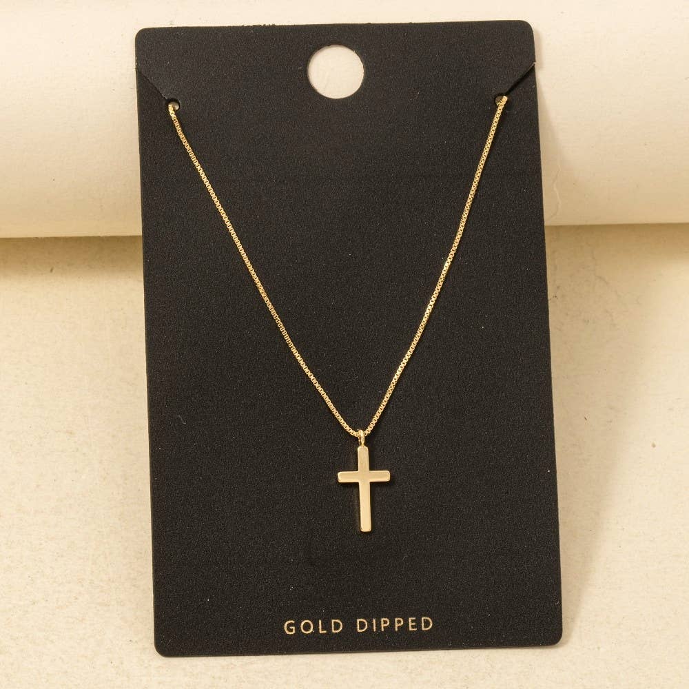 Gold Cross Pendant Necklace