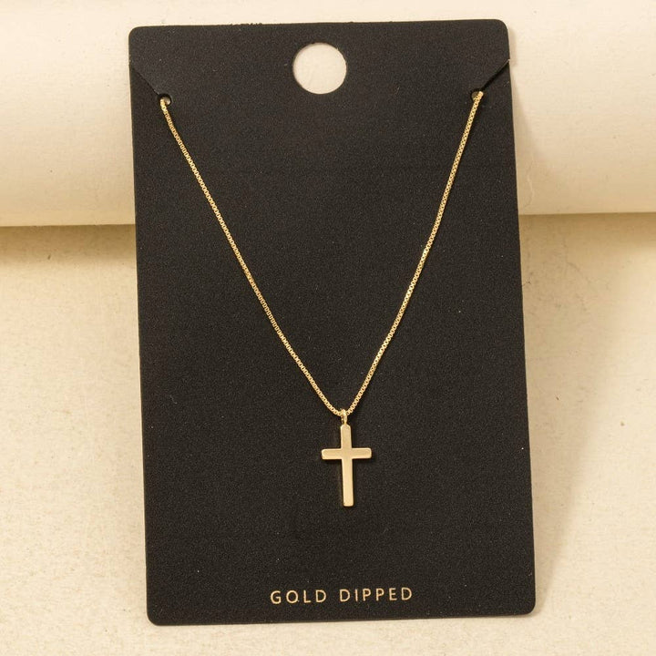 Gold Cross Pendant Necklace