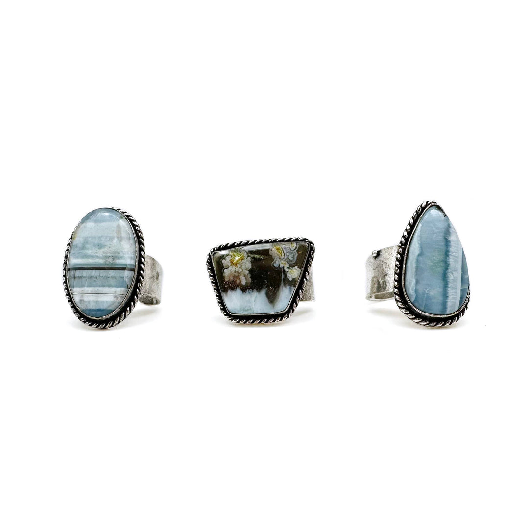 Semiprecious Stone Ring - Blue Opal