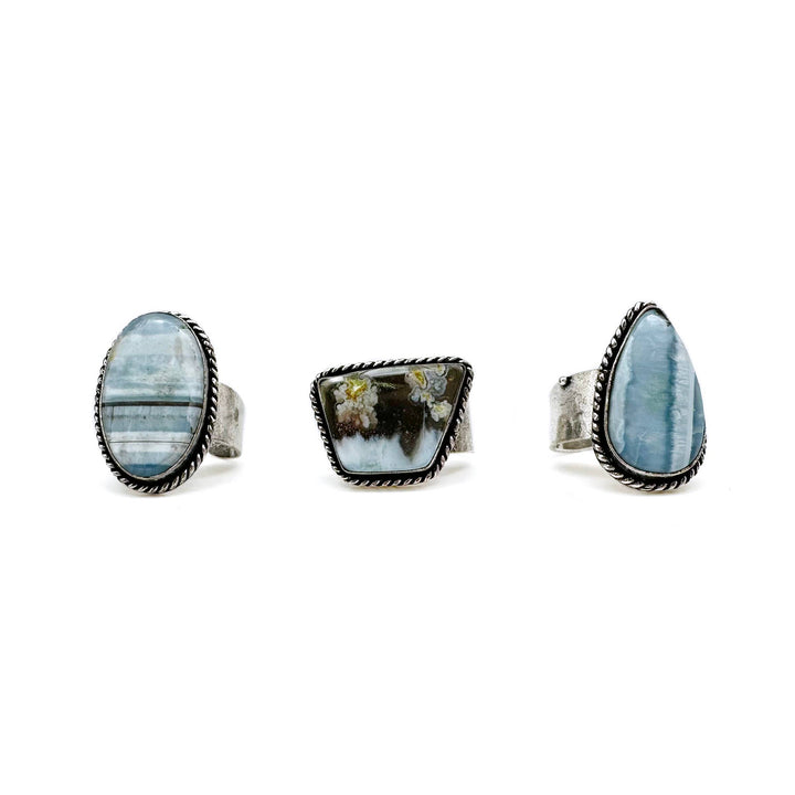 Semiprecious Stone Ring - Blue Opal