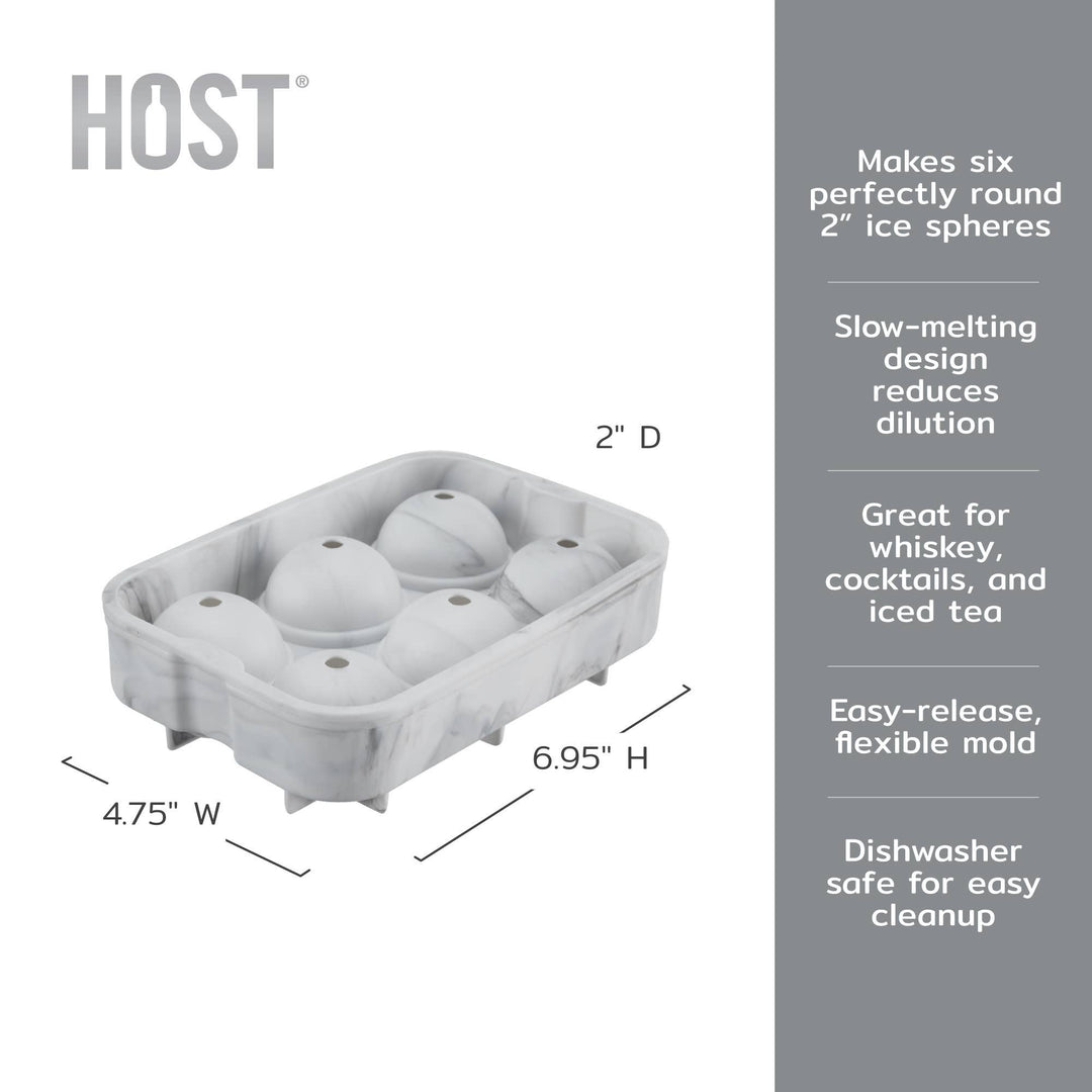 Silicone 2 inch Ice Sphere Mold in Marble