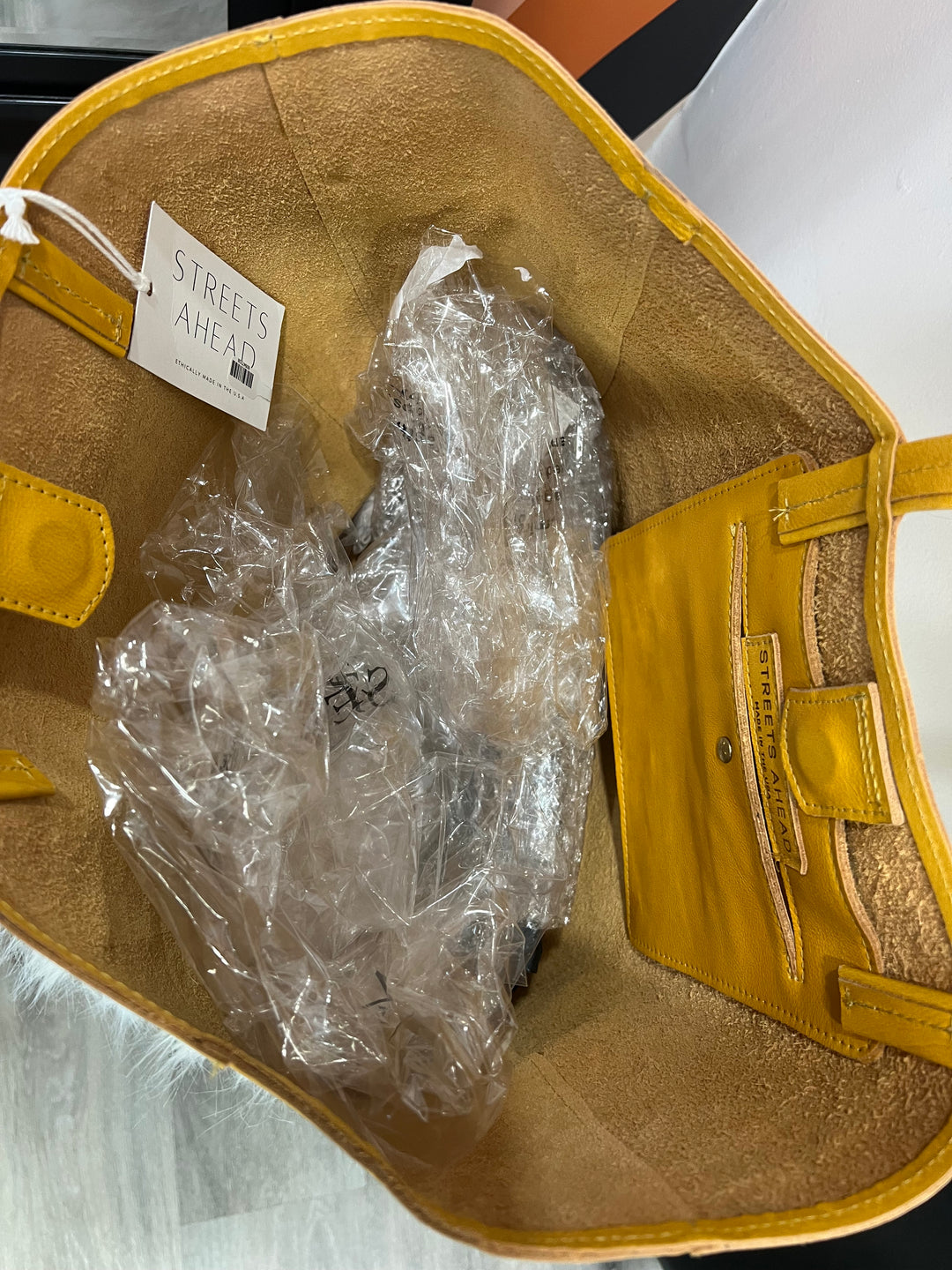 Yellow Leather Handbag-REDUCED