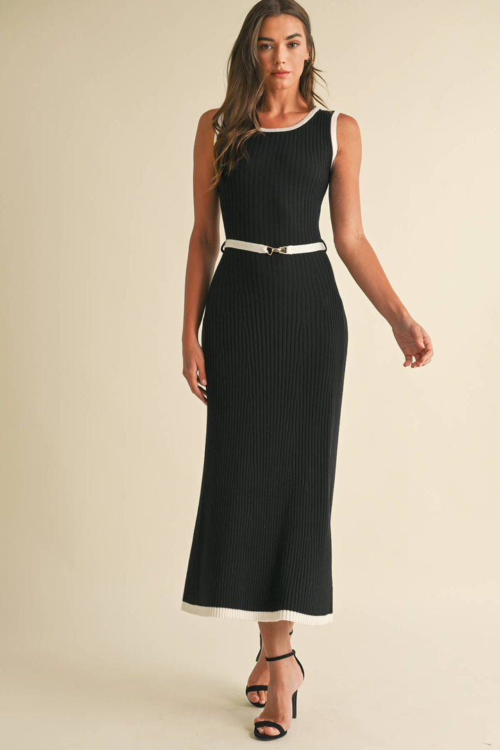 Sleeveless Sweater Midi Dress