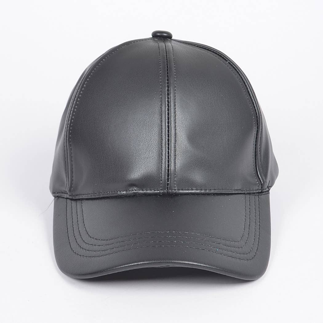 Faux Leather Cap