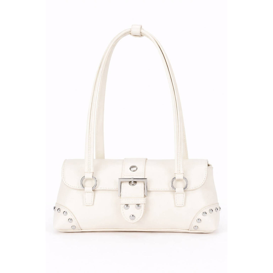 Khaki Faux Leather Shoulder Bag