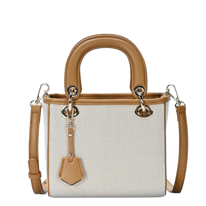 Off White &amp; Camel Satchel Bag