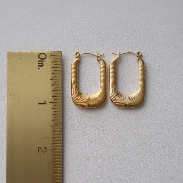 Luna Hoops | Gold Textured Hoops
