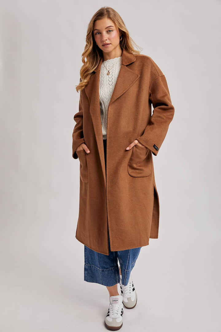 Camel Belted Long Coat