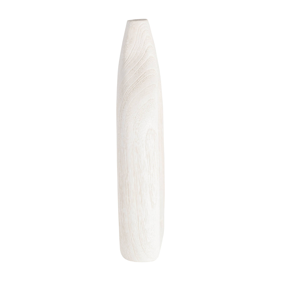 White Paulownia Wood Abstract Cut-Out Vase