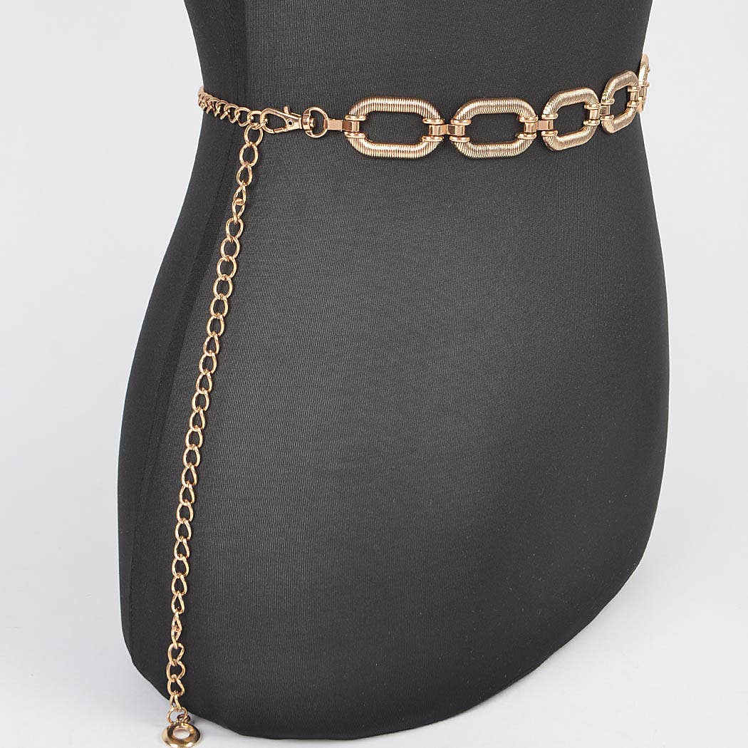 Oval Metal Gold Belt - Plus Size Oval Metal Gold Belt - Plus Size