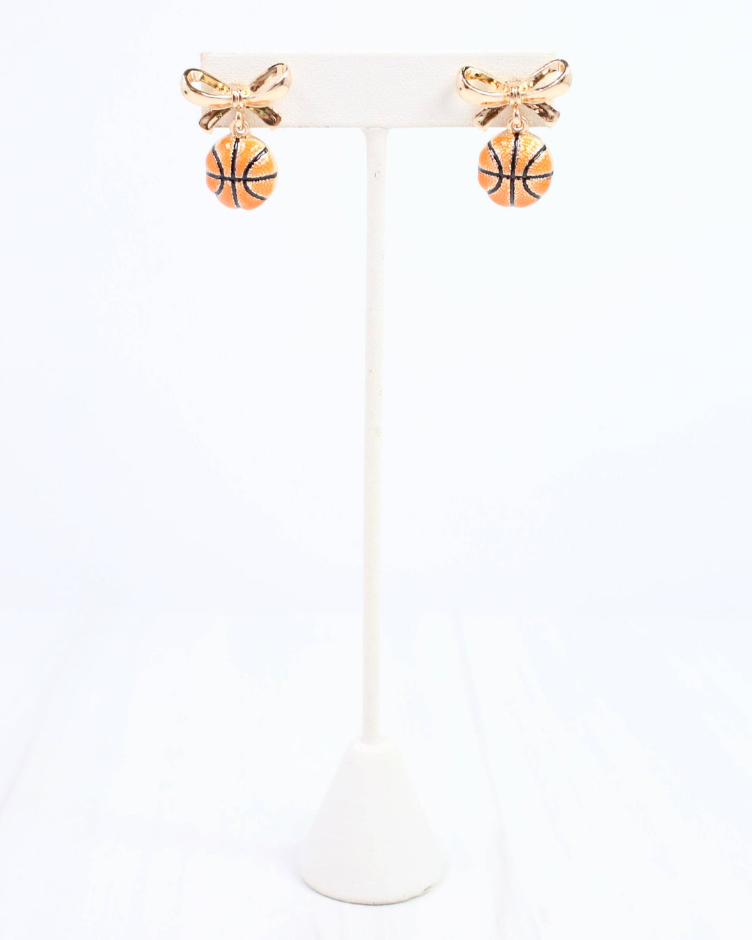 Sporty Bow Basketball Earring