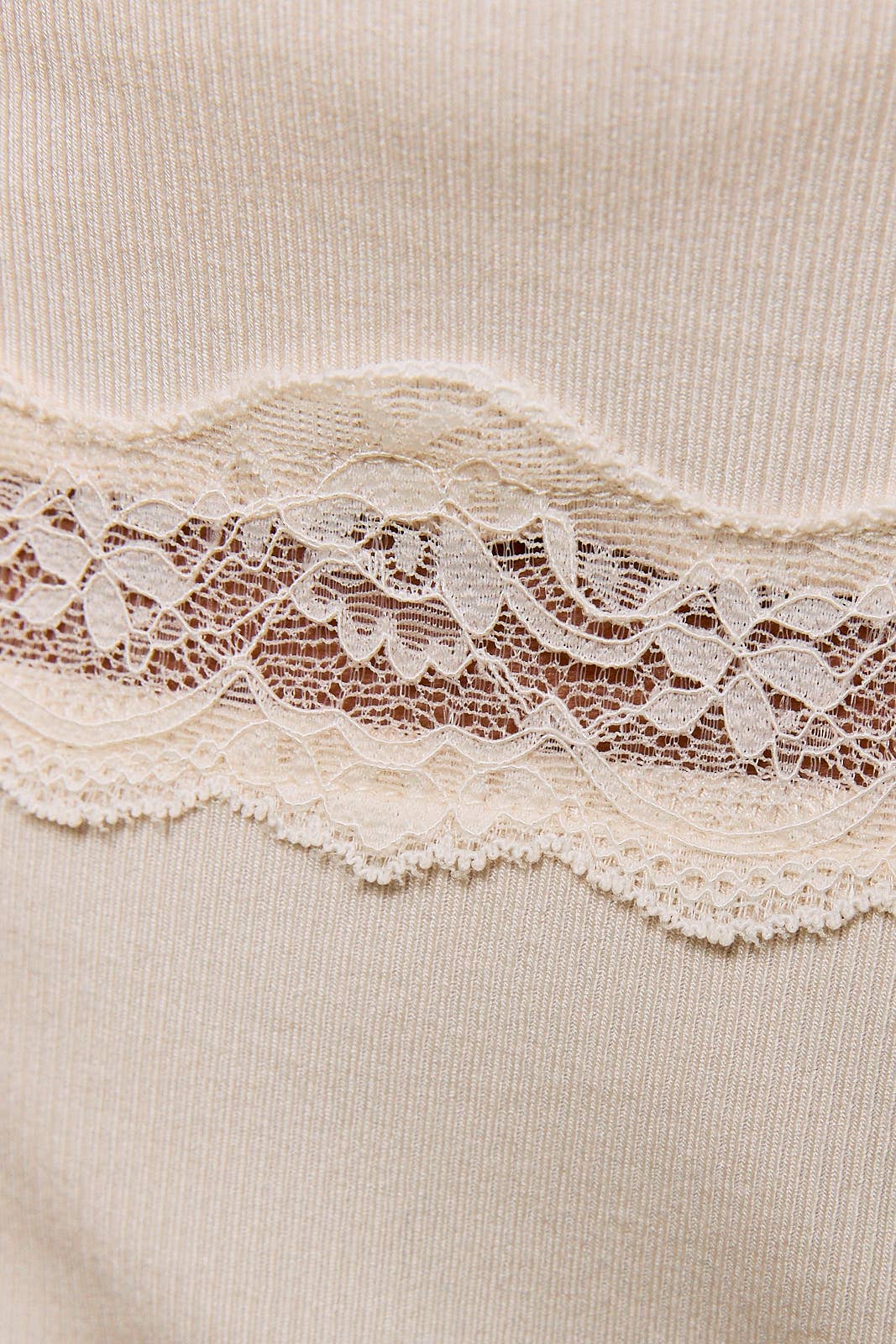 Lace trim Button Down Rib Top