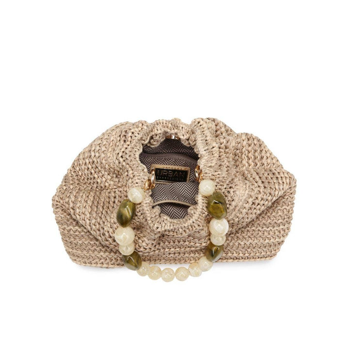 Natural Crossbody Bag Beaded Handle