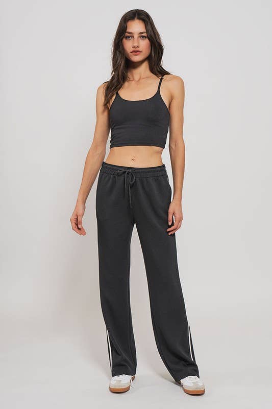 Striped Drawstring Relaxed Sweatpants