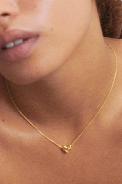 18K Gold Puff Heart Necklace