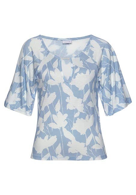 Sky Blossom Keyhole Top