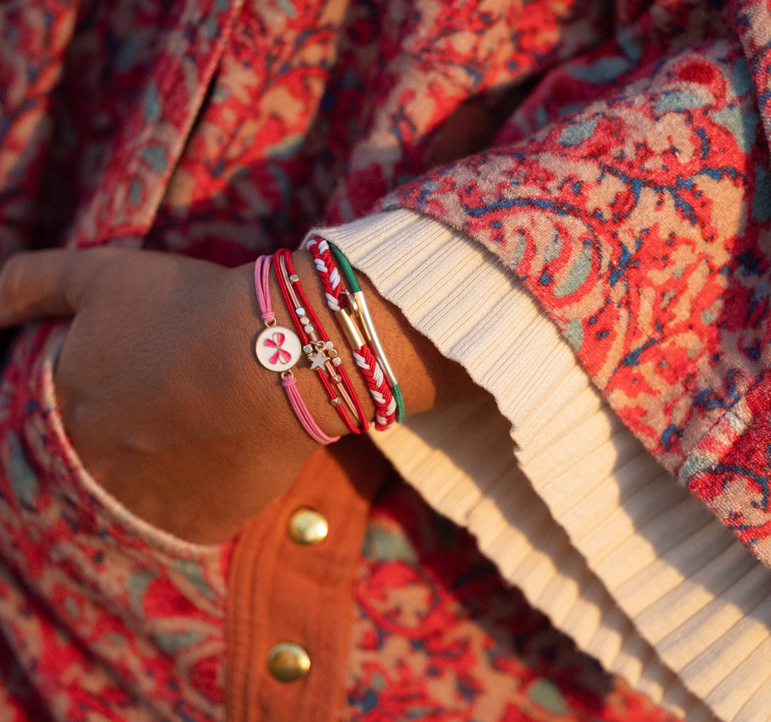 "Joy" Holiday Bow Hair Tie Bracelets