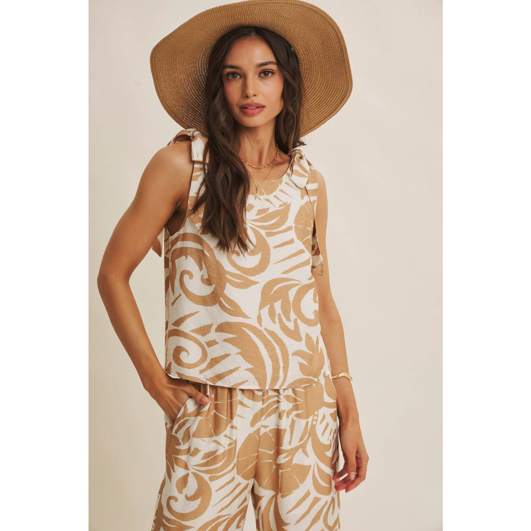 Latte Summer top with tie straps