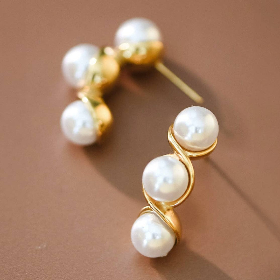 18K Gold Plated Pearl Earrings