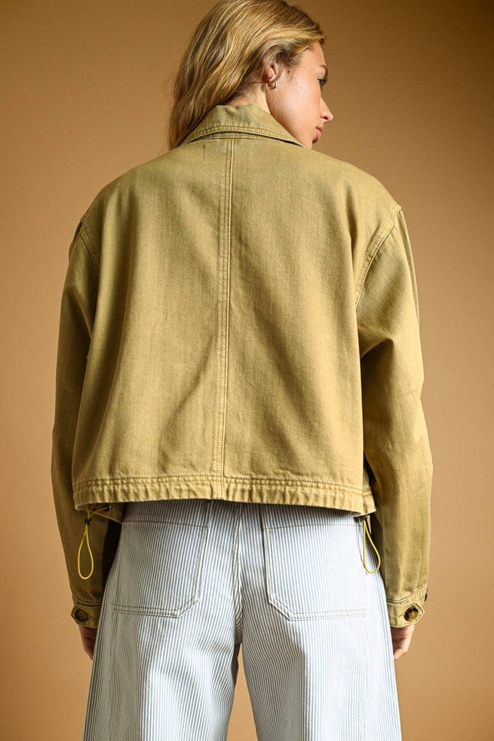 Navy Long Sleeve Cotton Jacket