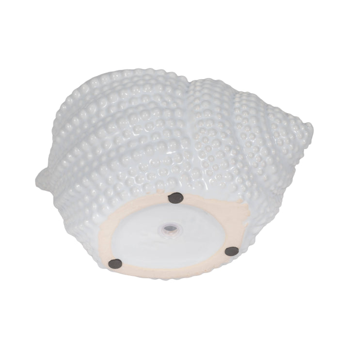 White Ceramic Coastal Seashell Planter