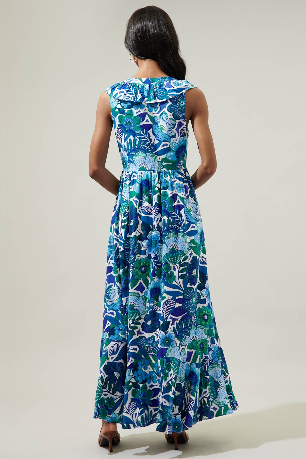 Deep Blue Floral Dress