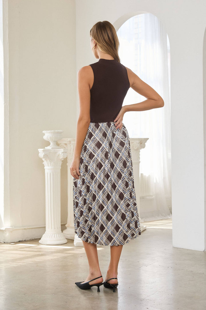 Plaid Sleeveless Knit Dress