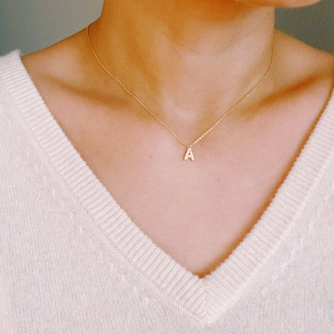Tiny Initial Necklace