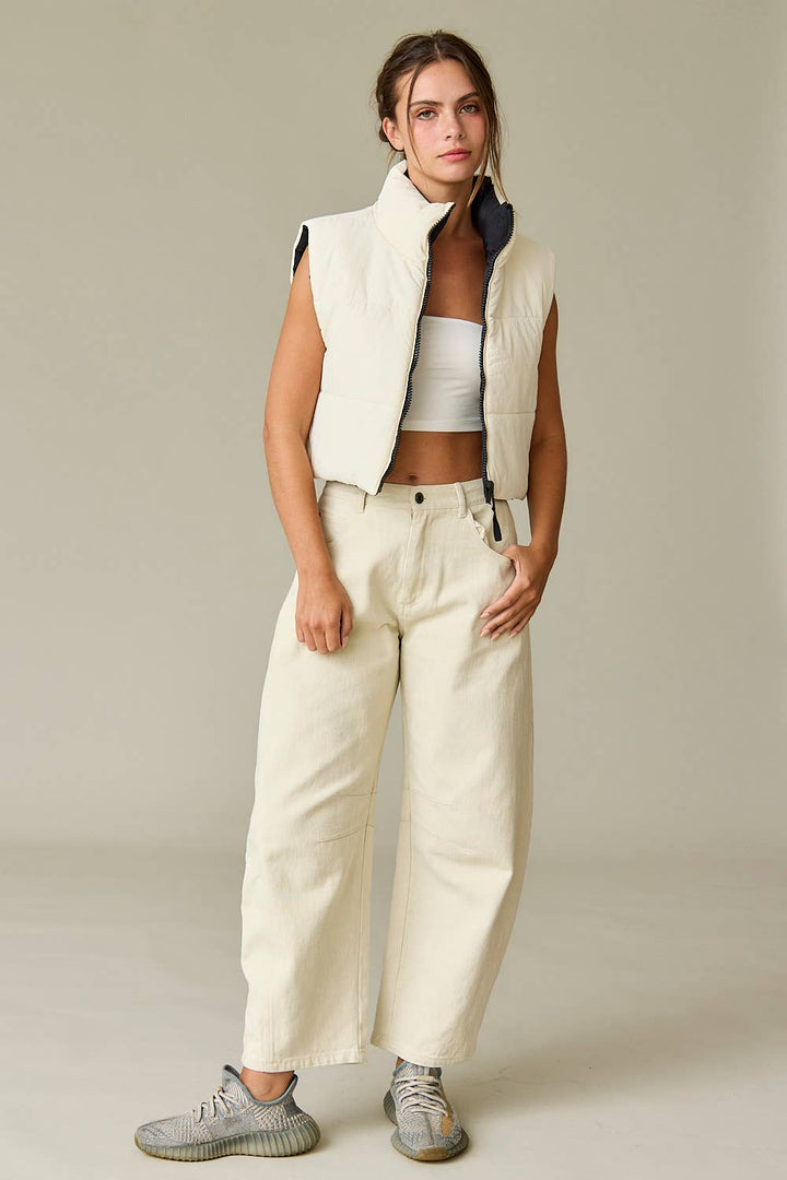 Reversible Cropped Puffer Vest