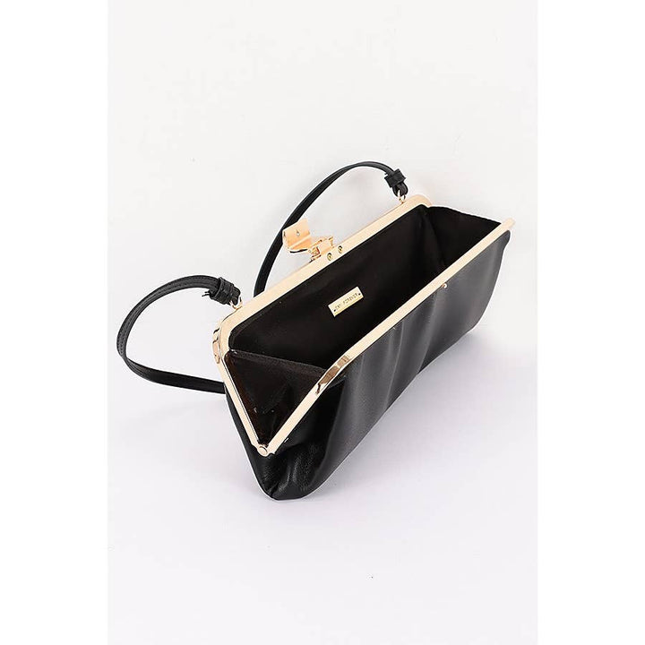 Red Faux Leather Frame Clutch