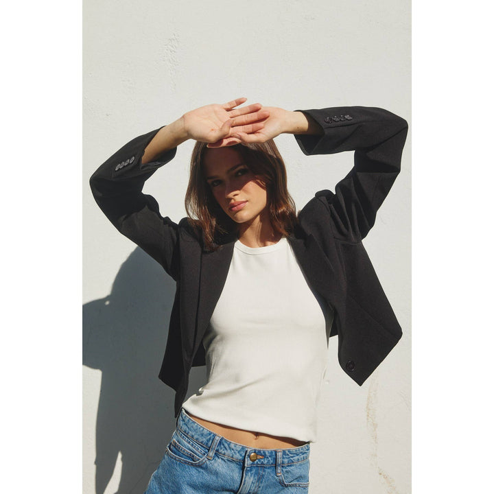 Black Cropped Classic Blazer