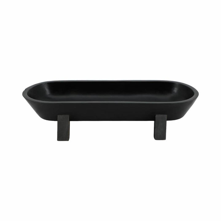Black Wood Footed Oval Design Bowl