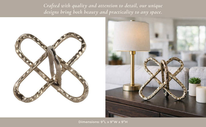 Gold Metal Knot Sculpture