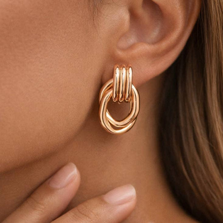18K Gold Plated Waterproof Stainless Steel Stud Earrings
