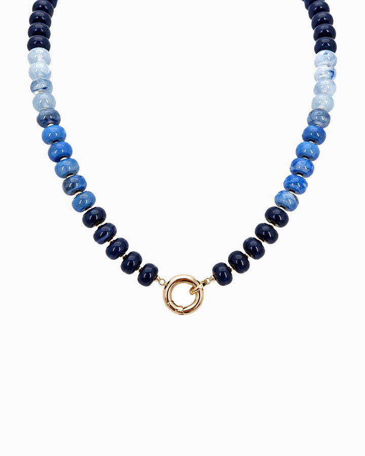 Marble Bead Toggle Clasp Statement Necklace