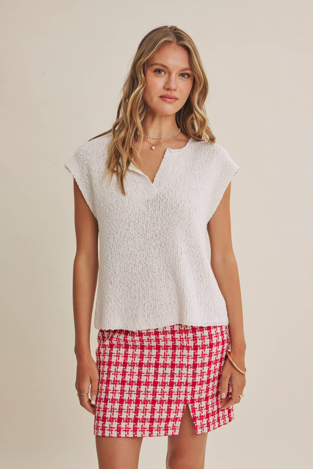Cotton Slub Sweater Top