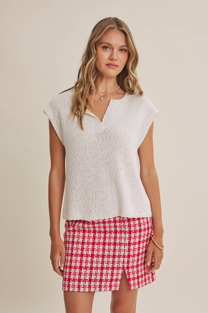 Cotton Slub Sweater Top