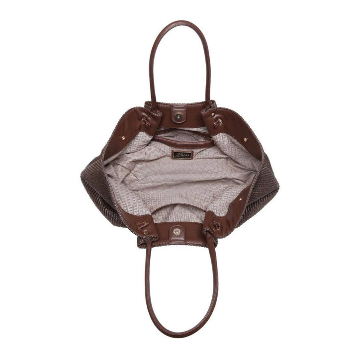 Straw Tote Black Handle