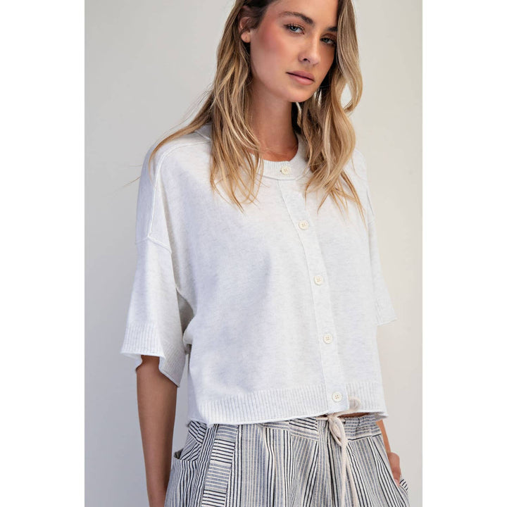 Light blue Crew neck cardigan